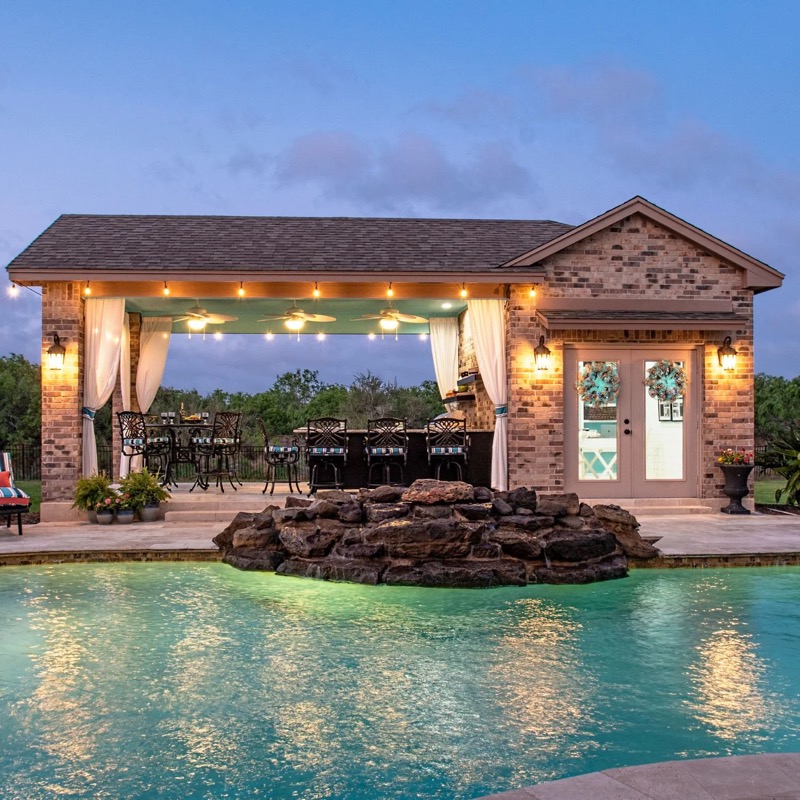 Stylish outdoor curtains for a pergola setting