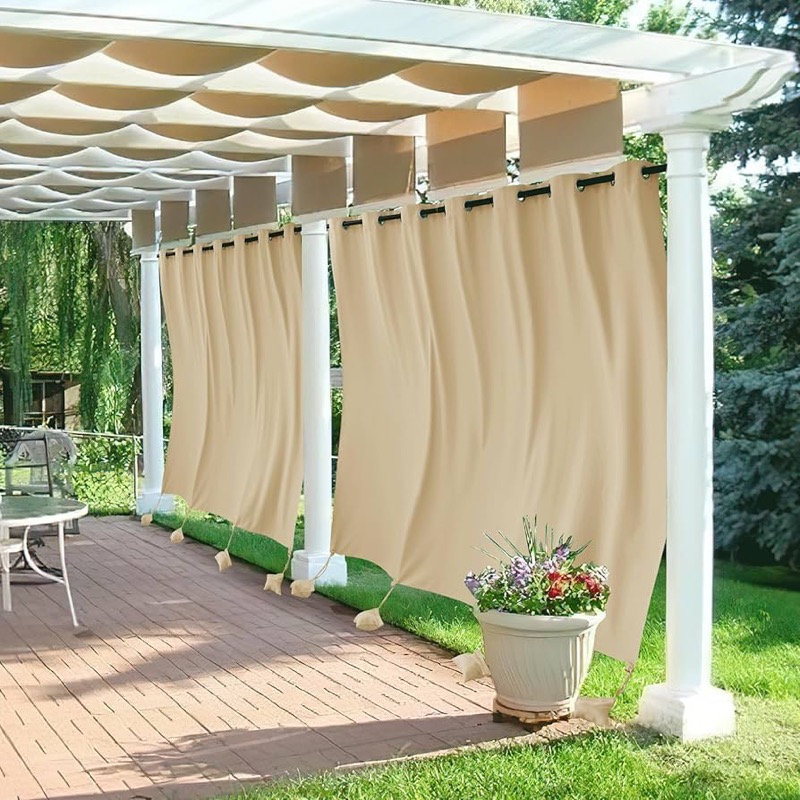Lightweight polyester outdoor curtains