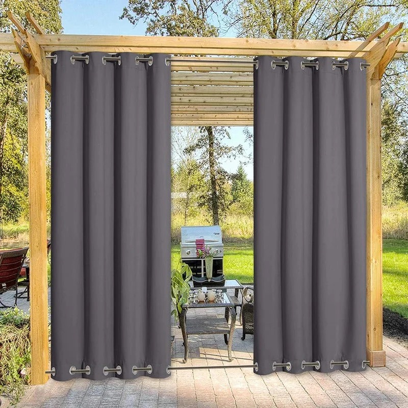 Windproof grommet outdoor curtains for patio