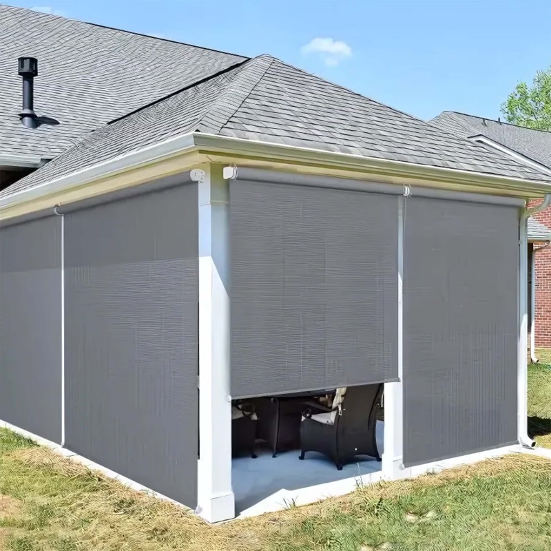 Patio shades creating comfortable outdoor shade