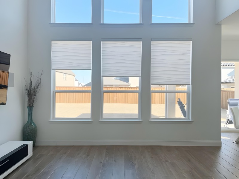 Solar roller shades filtering natural light