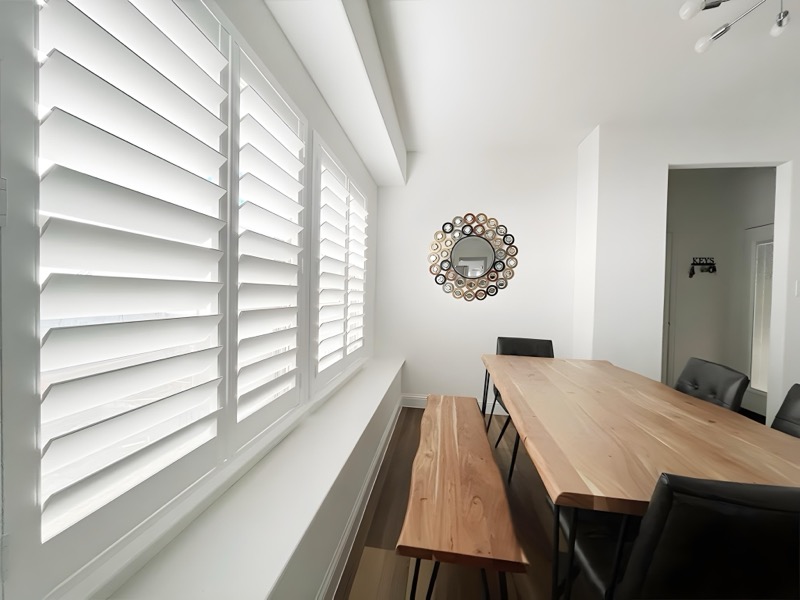 Classic white shutters in a traditional home